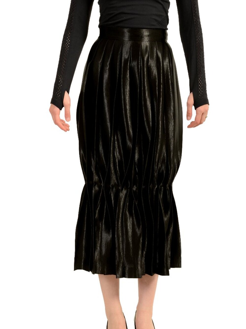 Scuderia Ferrari Women's Liquid Shiny Satin Midi Skirt US 2XS IT 36